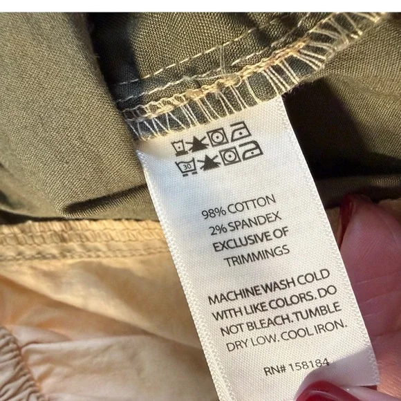 Happily Grey Colorblock Cargo Pants Olive Tan Utility Joggers Large NWT - Picture 8 of 9